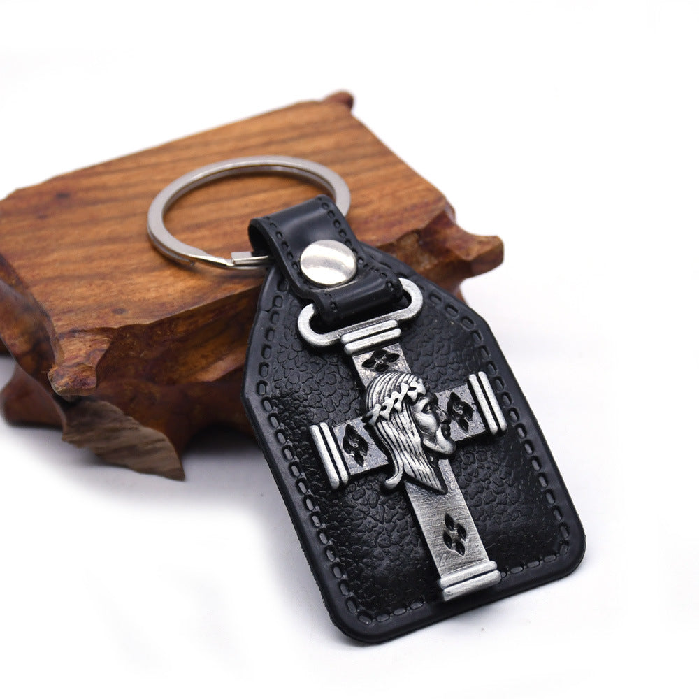Wholesale Cross Leather Keychain